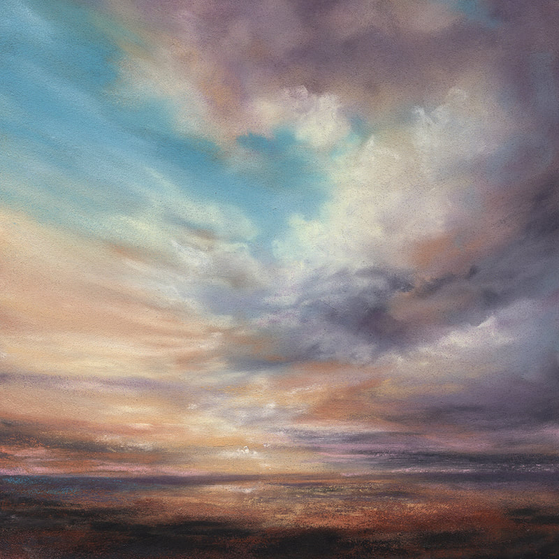 Moody sunset sky painting